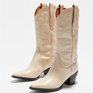 Jeffrey Campbell Dagget Cowboy Boot, Natural (black sole), Size 9, New!